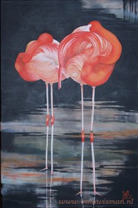 #flamingo #vogels #birds #dieren #animals #natuur #nature #landschap #buitenleven #landleven #huisentuin #muurdecoratie #royaltalens #araacrylverf #winsorandnewton #irmawisman #irmawismanvanrooijen