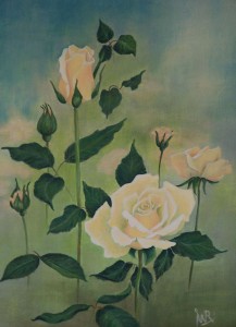 #roos #rozen #rose #roses #bloemen #flowers #tuin #garden #zomer #summer #spring #lente #huisentuin #landleven #buitenleven #wonenlandelijkestijl #muurdecoratie #royaltalens #winsorandnewton #araacrylverf # nederland #dutch #irmawisman #irmawismanvanrooijen