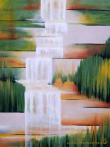 #abstract #abstractpaintingoncancas #waterval #waterfall #landschap #natuur #groen #green #royaltalens #winsorandnewton #araacrylpaint #huisentuin #buitenleven #landleven #wonenlandelijkestijl #muurdecoratie #irmawismanvanrooijen #nederland #dutch #irmawisman 