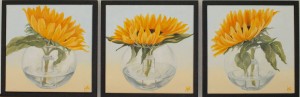 #zonnebloem #sunflower #sunflowers #zonnebloemen #vaas #bolvaas #glas #zomer #summer #lente #spring araacrylverf #winsorandnewton #royaltalens #bloemen #flowers #tuin #garden #
